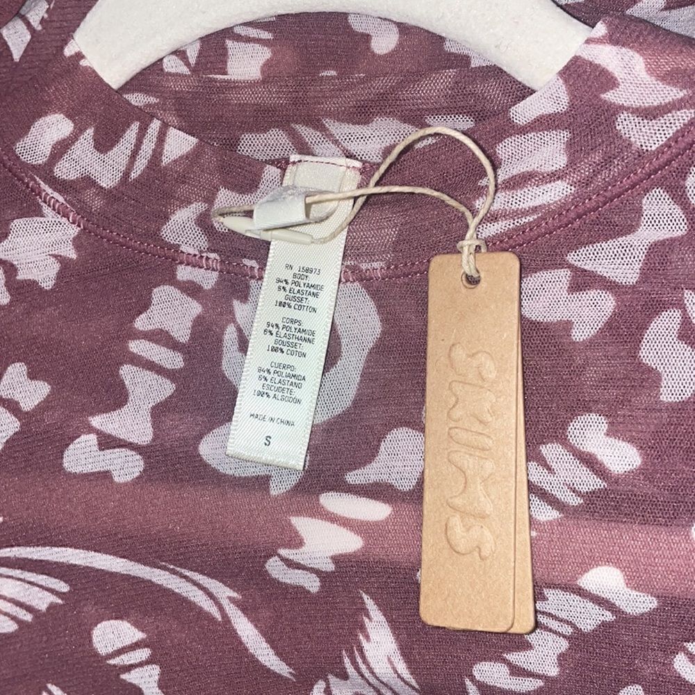 NWT Skims Summer Mesh Raspberry Swirl T-shirt Bod… - image 5